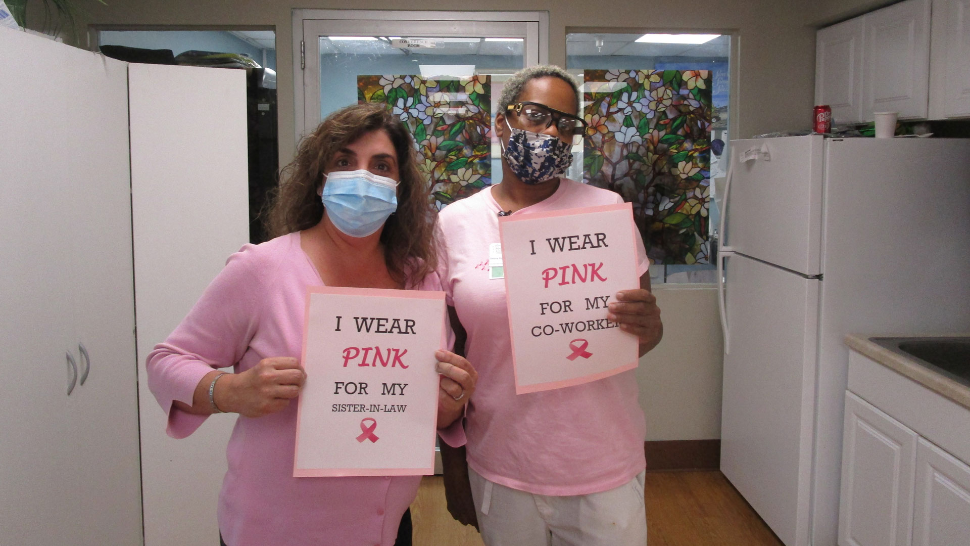 San Simeon staff celebrating Breast Cancer Awareness Month