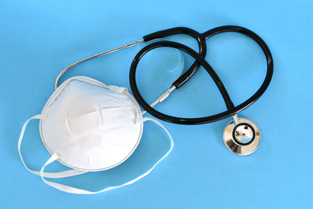 n95 mask with stethoscope