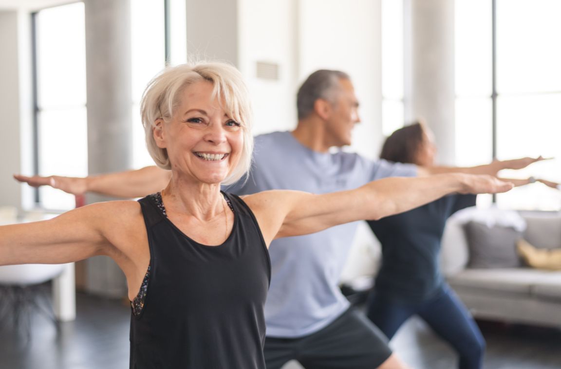 older woman exercising